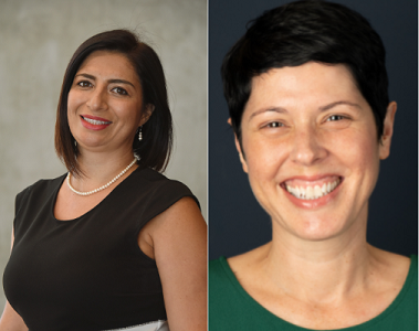 Two headshots of women